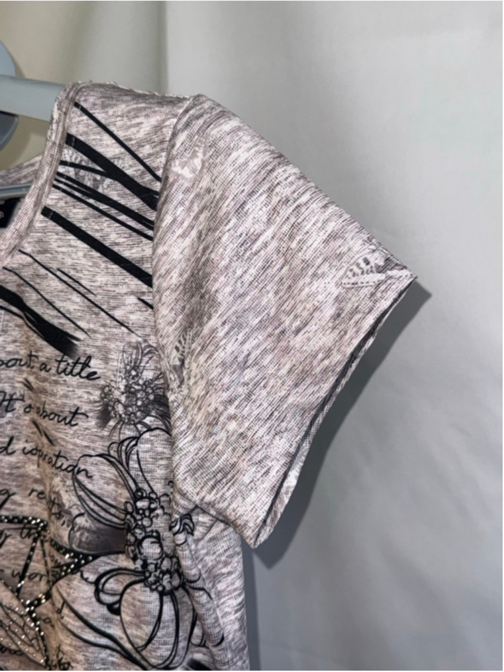 Women's Tango Mango Gray Black Short Sleeve Tee L - Picture 5 of 7